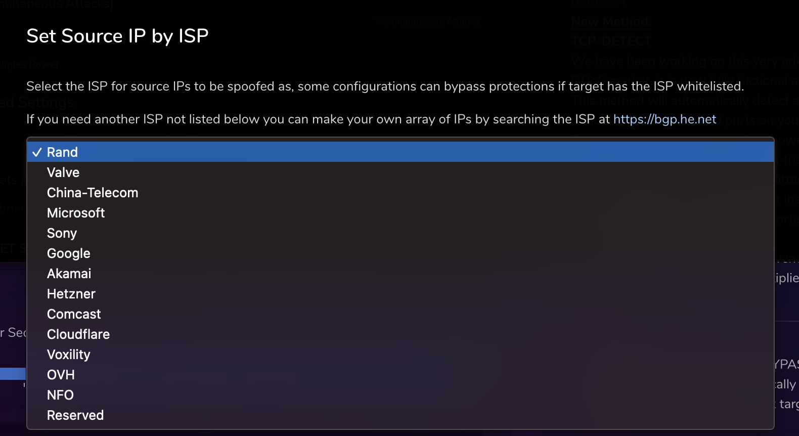 Spoofing sources to represent different ISPs